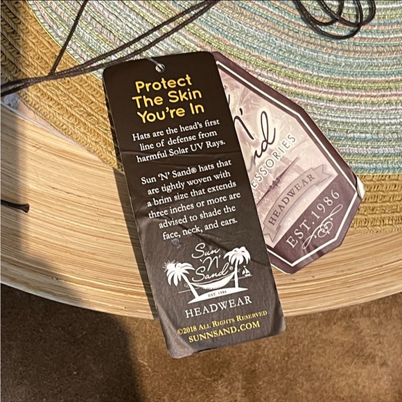 Sun and Sand Hat Straw Natural Beach Cruise Adjust UPF 50 new - Picture 5 of 12